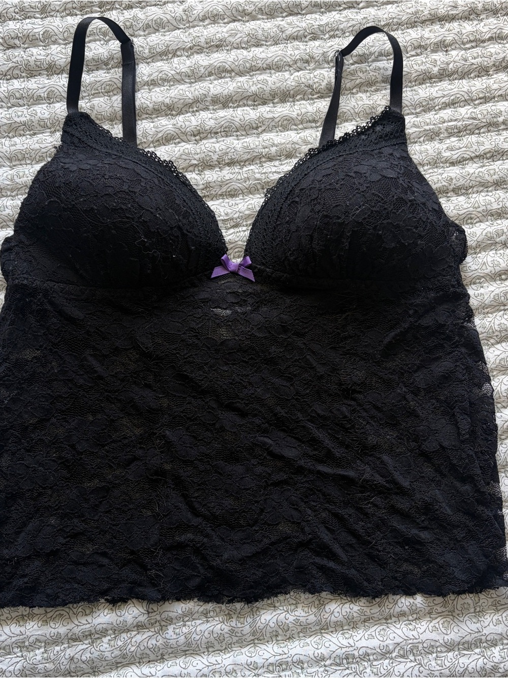 Apt. 9 Black Lace Camisole with Bow